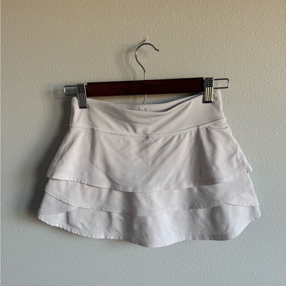 Athleta G!RL White Layered Skirt With Shorts Built In